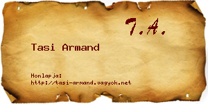 Tasi Armand névjegykártya